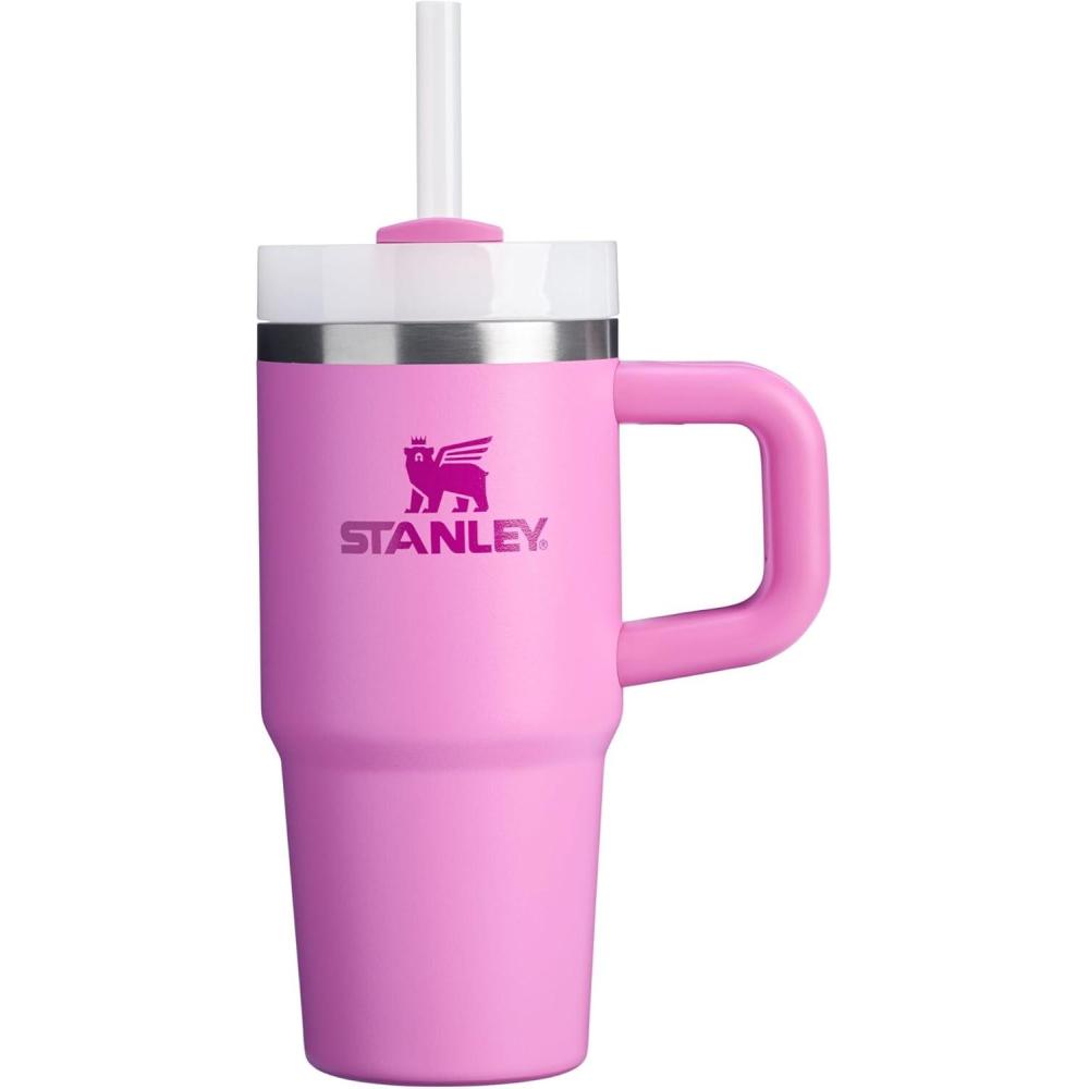imageSTANLEY Quencher H20 Tumbler with Handle and Straw 30 oz  Flowstate 3Position Lid  Cup Holder Compatible for Travel  Insulated Stainless Steel Cup  BPAFree  Rose Quartz 20Peony
