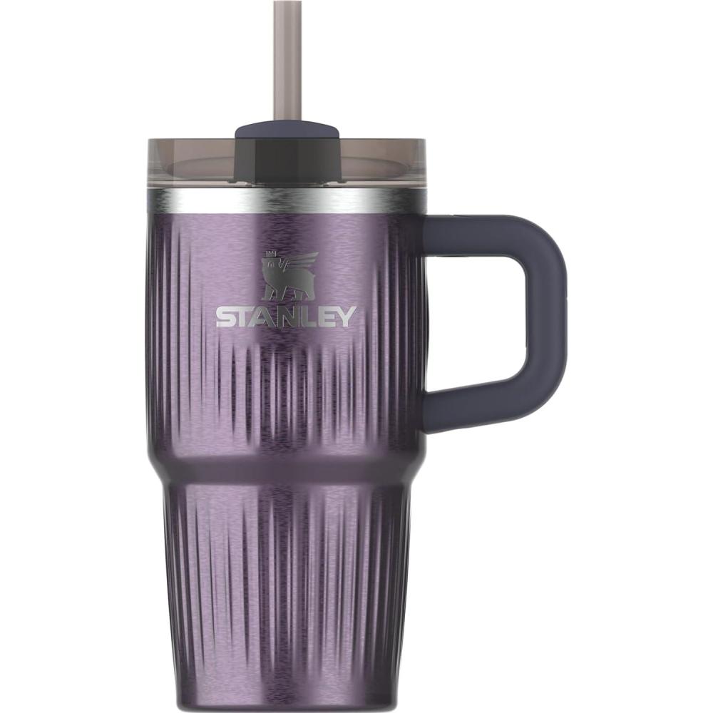 imageSTANLEY Quencher H20 Tumbler with Handle and Straw 30 oz  Flowstate 3Position Lid  Cup Holder Compatible for Travel  Insulated Stainless Steel Cup  BPAFree  Rose Petal ShimmerFluted Wisteria Shine
