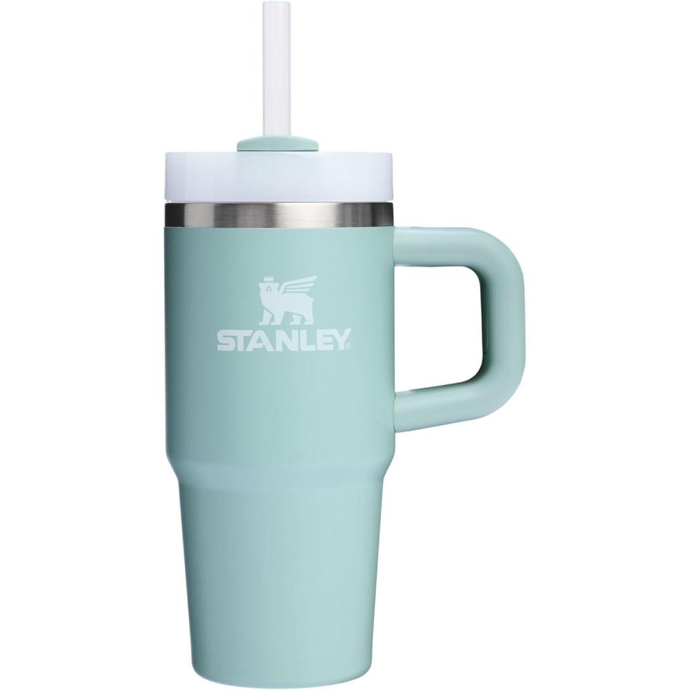imageSTANLEY Quencher H20 Tumbler with Handle and Straw 30 oz  Flowstate 3Position Lid  Cup Holder Compatible for Travel  Insulated Stainless Steel Cup  BPAFree  Rose Quartz 20Seafoam