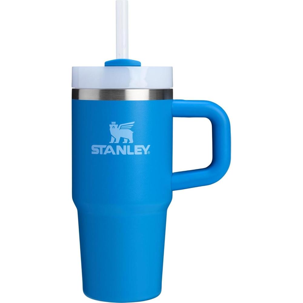 imageSTANLEY Quencher H20 Tumbler with Handle and Straw 30 oz  Flowstate 3Position Lid  Cup Holder Compatible for Travel  Insulated Stainless Steel Cup  BPAFree  Rose Quartz 20Azure