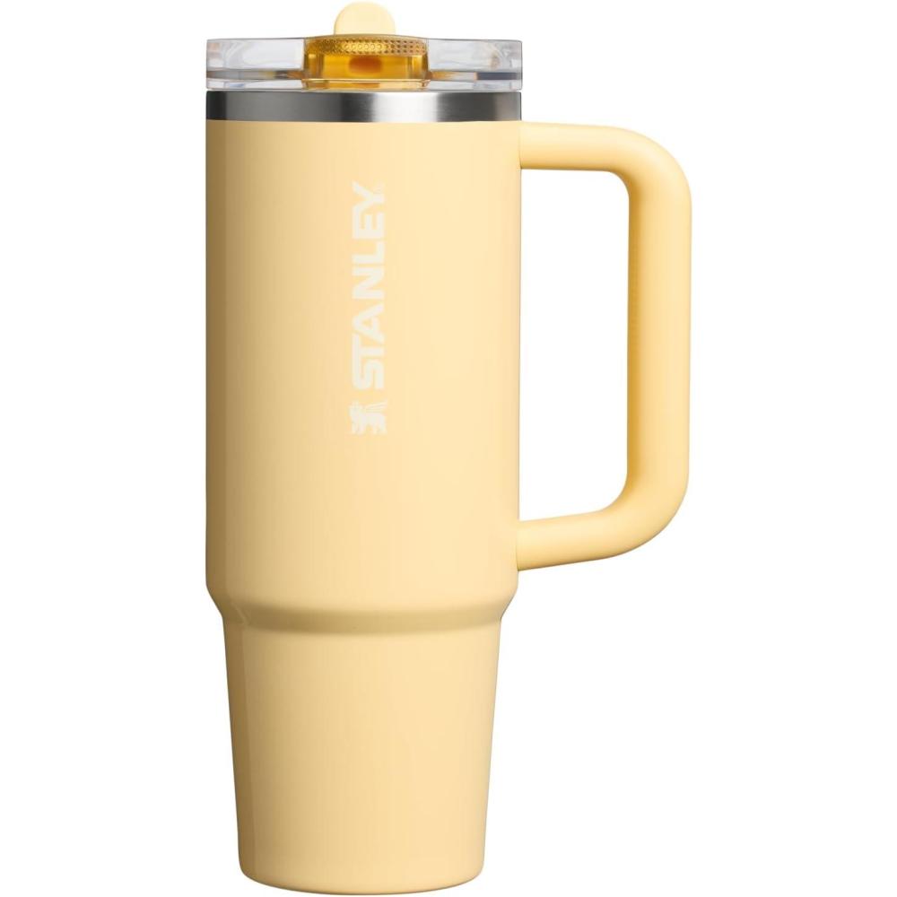 imageSTANLEY Quencher ProTour Flip Straw Tumbler with Leakproof Lid  BuiltIn Straw ampamp Handle  Cupholder Compatible for Travel  Insulated Stainless Steel Cup  BPAFreeOasis Butter Gloss