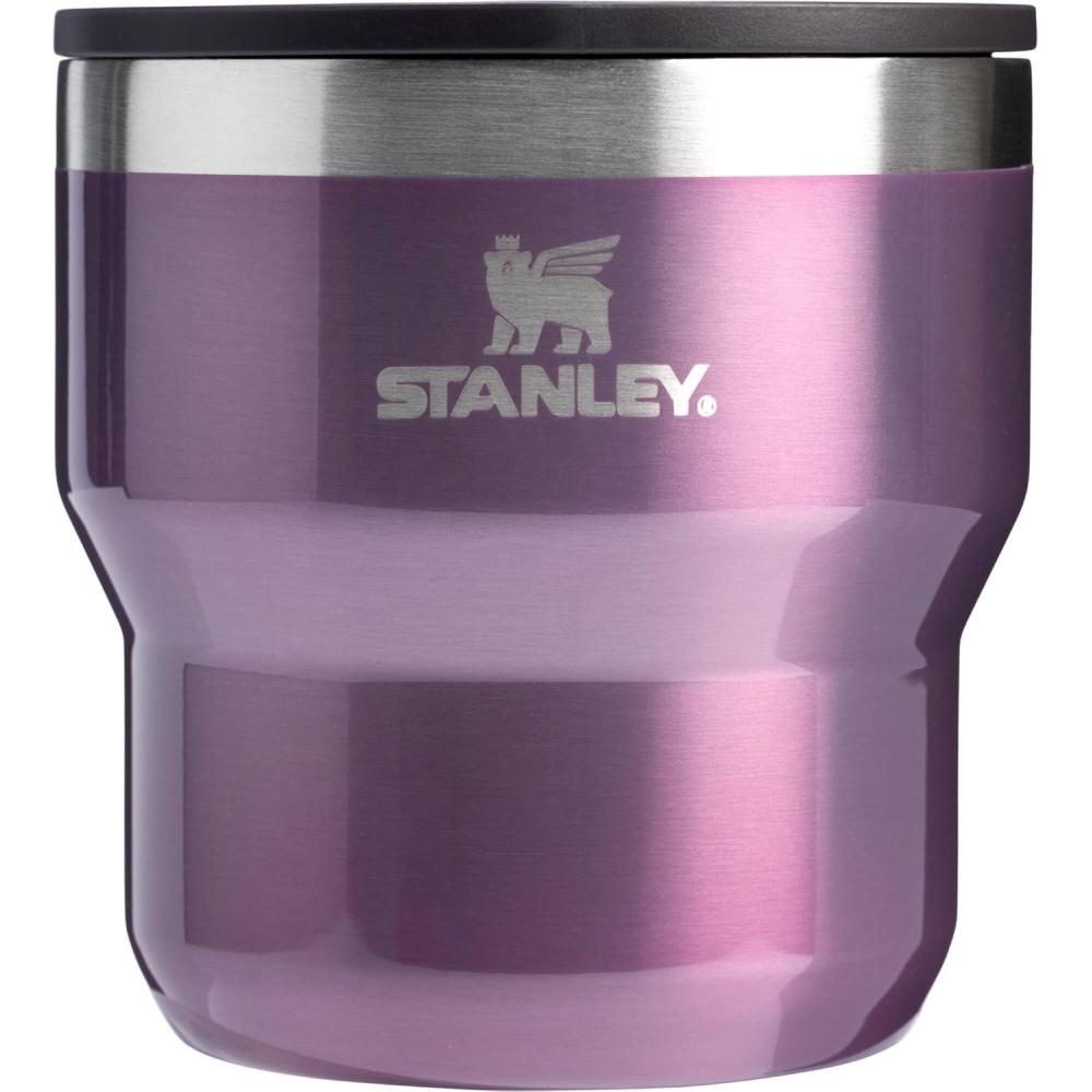imageSTANLEY StayHot Stacking Camp Cup 10 oz Press In Drink Through Lid Cup for Coffee Tea and Drinks Insulated Stainless Steel Coffee Mug BPAFree Wisteria ShineWisteria Shine