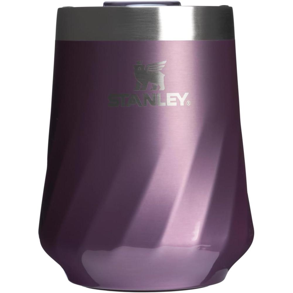 imageSTANLEY The Reserve Textured Wine Tumbler 11oz SplashProof Lid Cold Drinks ampamp Cocktail Cup Insulated Stainless Steel Wine Glass Wisteria ShineWisteria Shine