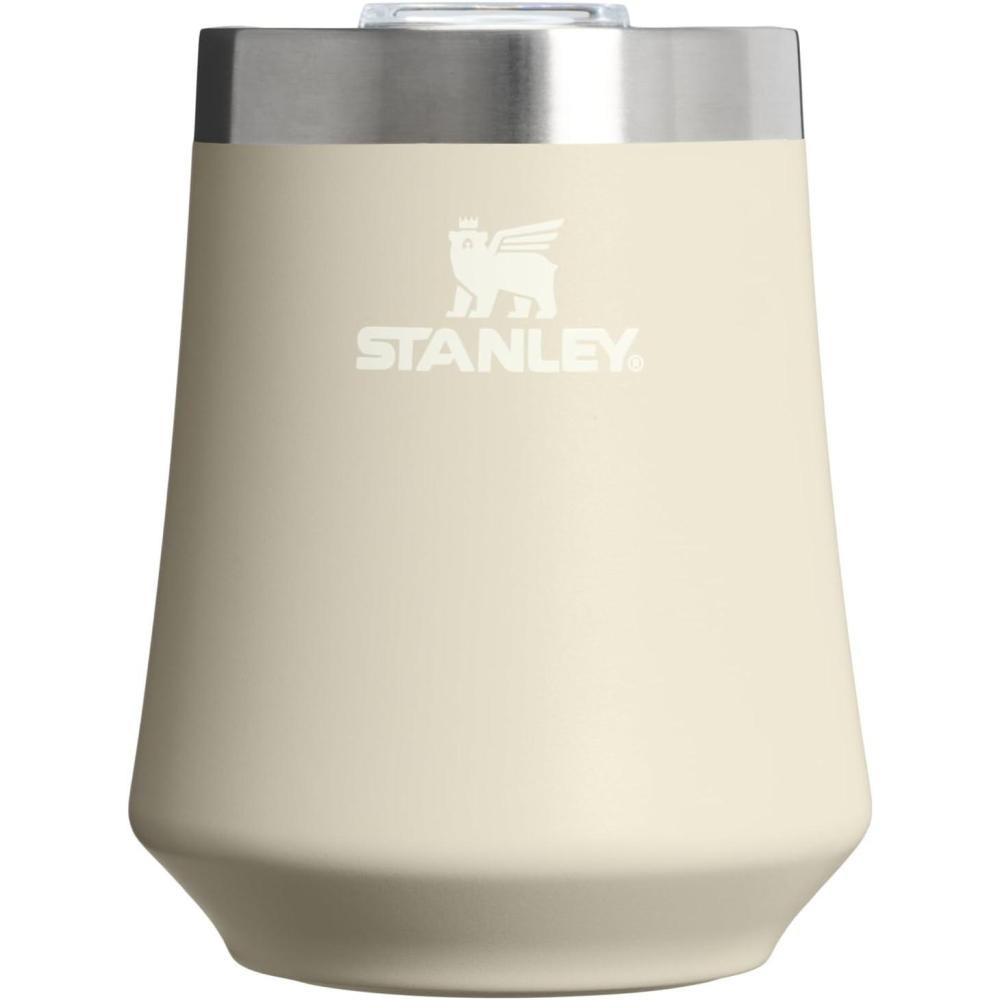 imageSTANLEY The Reserve Textured Wine Tumbler 11oz SplashProof Lid Cold Drinks ampamp Cocktail Cup Insulated Stainless Steel Wine Glass Wisteria ShineToasted Almond
