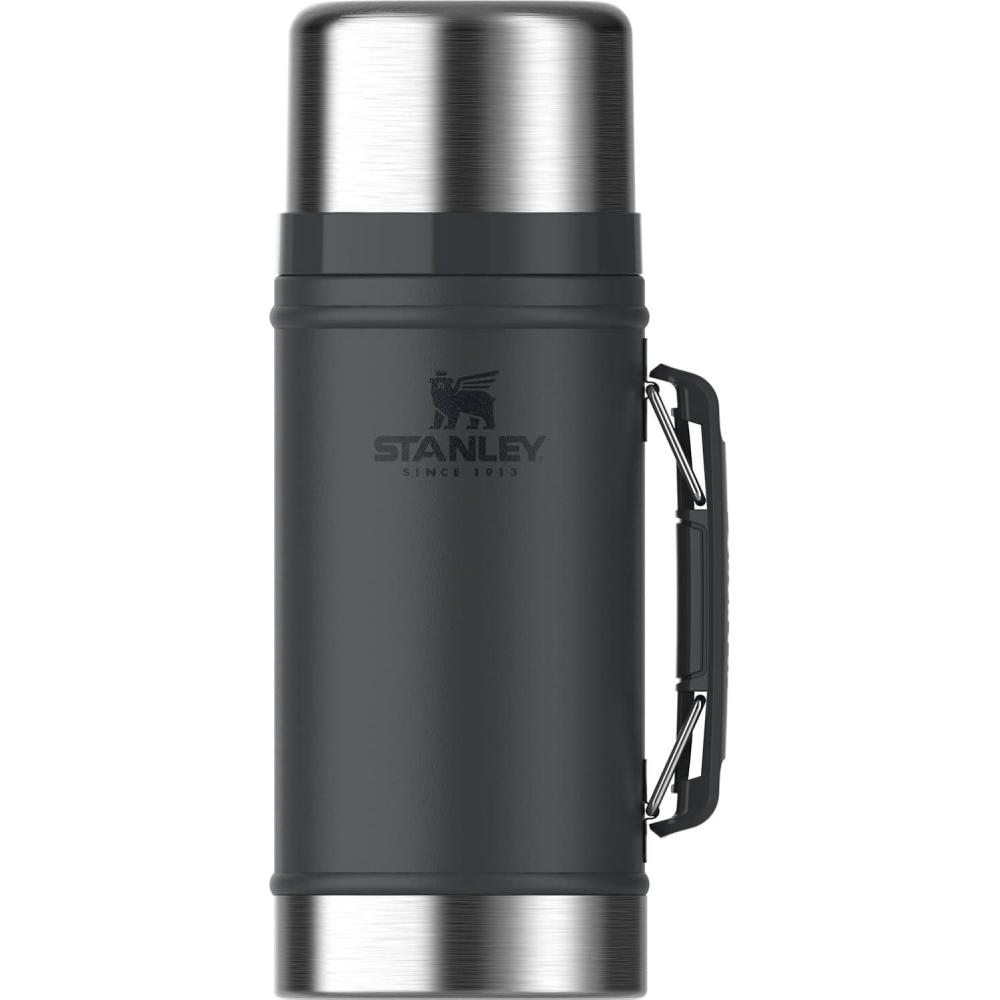 imageSTANLEY Vacuum Insulated Large Food Jar 188 Stainless Steel Food Jar for Cold and Hot Food Soup Thermos with Leak Proof Lid Doubles as Cup Wide Mouth Food ThermosBlack 20