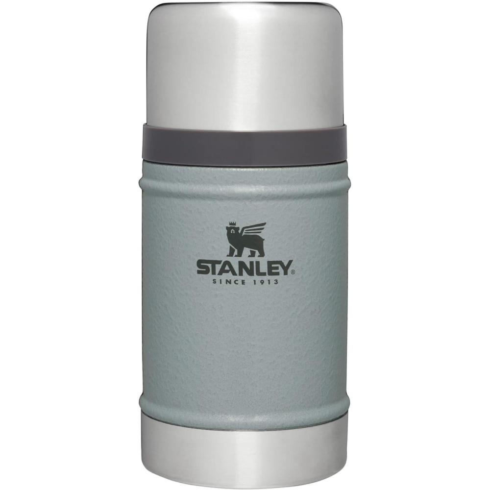 imageSTANLEY Vacuum Insulated Large Food Jar 188 Stainless Steel Food Jar for Cold and Hot Food Soup Thermos with Leak Proof Lid Doubles as Cup Wide Mouth Food ThermosHammertone Silver