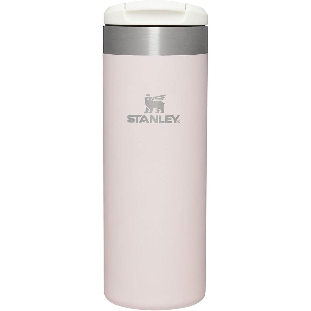 imageStanley AeroLight Transit Bottle 20 oz Locking Drink Through Lid Leak Resistant Water Bottle or Coffee Travel Mug Lightweight Insulated Stainless Steel BPAFree Rose QuartzRose Quartz Glimmer