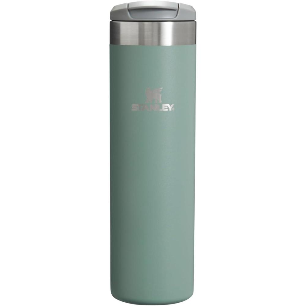 imageStanley AeroLight Transit Bottle 20 oz Locking Drink Through Lid Leak Resistant Water Bottle or Coffee Travel Mug Lightweight Insulated Stainless Steel BPAFree Rose QuartzShale