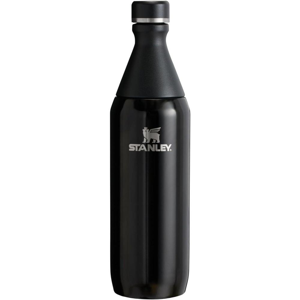imageStanley All Day Slim Bottle 20 oz  Twist On Lid with Leakproof Seal  Slim Design for Travel ampamp Gym  Insulated Stainless Steel  BPAFree  BlackBlack