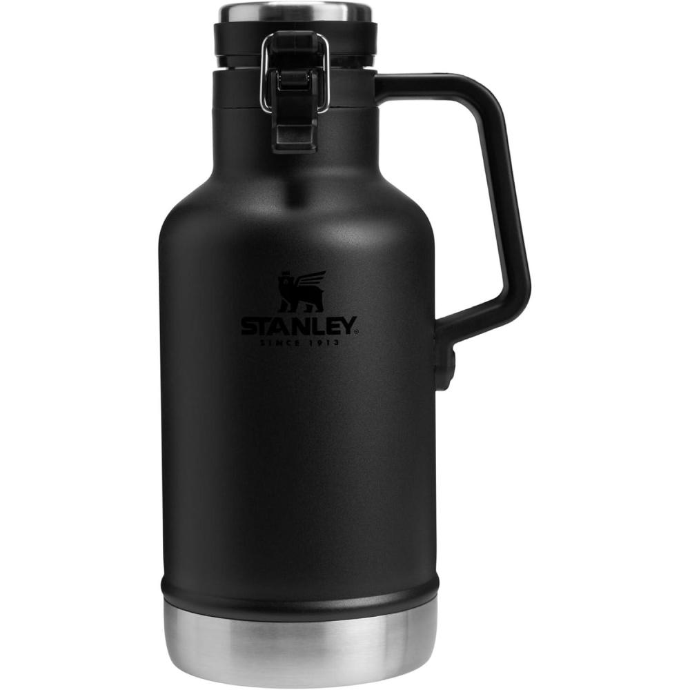 imageStanley Classic EasyPour Growler 64 oz  Keeps Beer Cold or Coffee Hot  Leakproof Steel Lined Lid and Easy to Carry Handle  Insulated Stainless Steel  BPAFree  GreenBlack 20