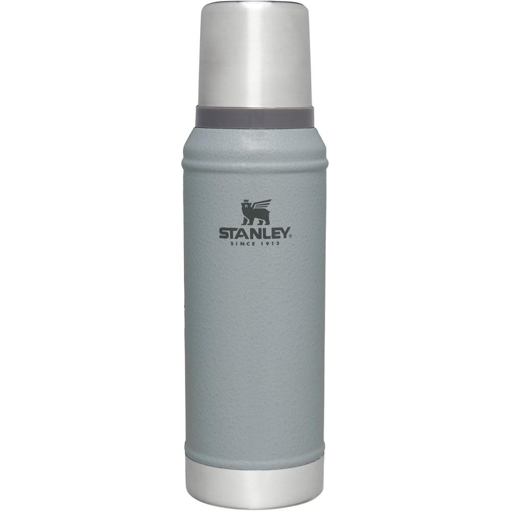 imageStanley Classic Legendary Vacuum Bottle 15 qt  Wide Mouth with Leakproof Cup Lid  Keep Drinks Hot or Cold  Packable for Travel  Insulated Stainless Steel Thermos  BPAFree  Hammertone GreenHammertone Silver