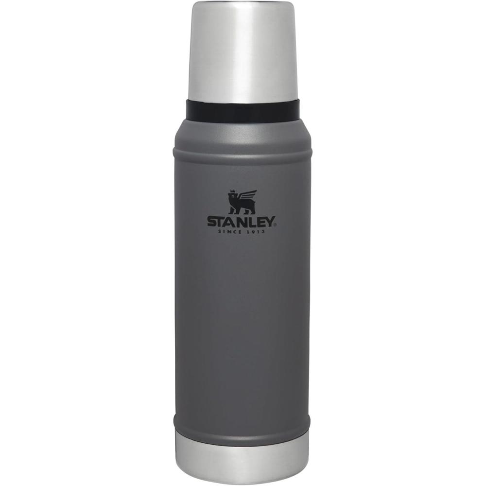 imageStanley Classic Legendary Vacuum Bottle 15 qt Wide Mouth with Leakproof Cup Lid Keep Drinks Hot or Cold Packable for Travel Insulated Stainless Steel Thermos BPAFree Hammertone GreenCharcoal