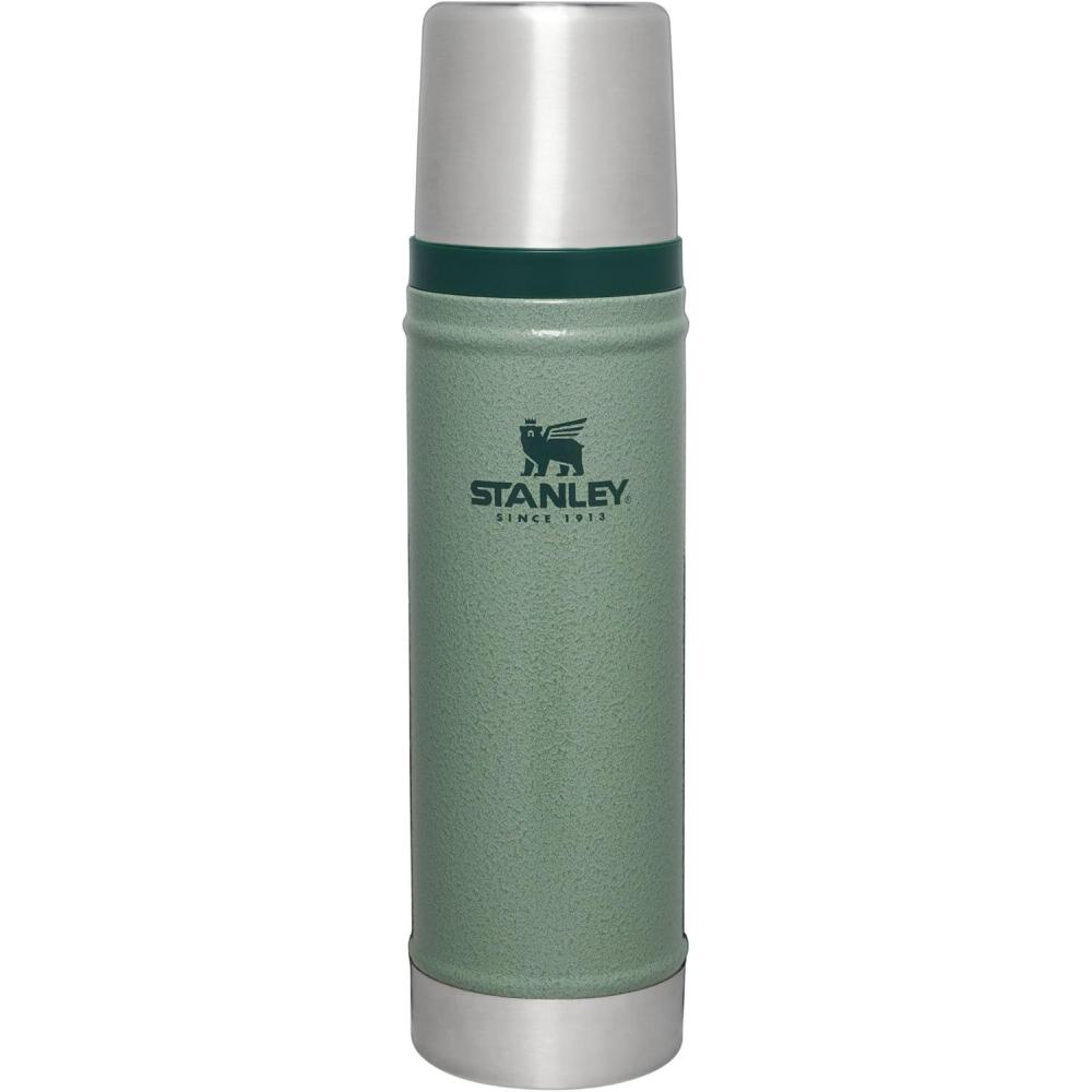 imageStanley Classic Legendary Vacuum Bottle 15 qt  Wide Mouth with Leakproof Cup Lid  Keep Drinks Hot or Cold  Packable for Travel  Insulated Stainless Steel Thermos  BPAFree  Hammertone GreenHammertone Green