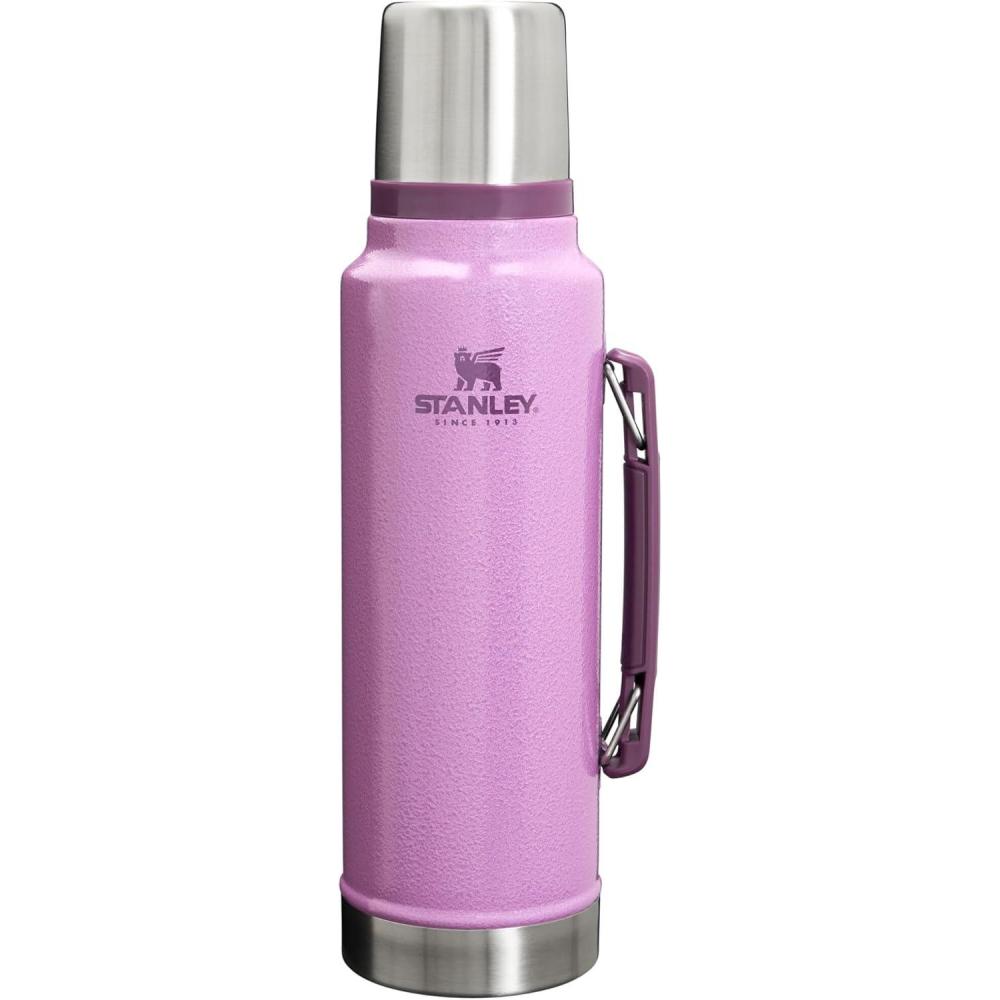 imageStanley Classic Legendary Vacuum Bottle 15 qt  Wide Mouth with Leakproof Cup Lid  Keep Drinks Hot or Cold  Packable for Travel  Insulated Stainless Steel Thermos  BPAFree  Hammertone GreenHammertone Lilac