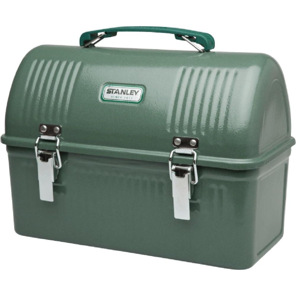 imageStanley Classic Lunch Box 10 qt Vintage Metal Lunchbox Durable Meal Container with Handle and Latch Stores Food Drinks Thermos Water BottleHammertone Green