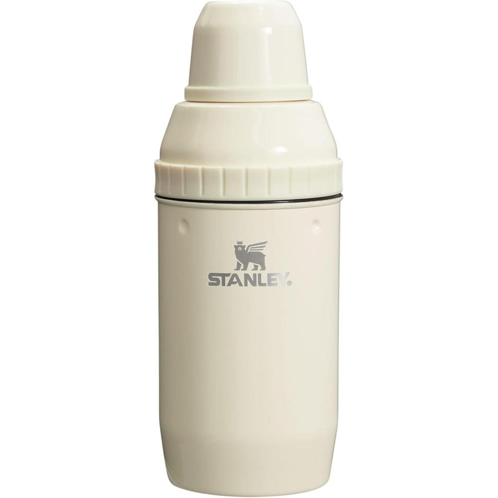 imageStanley Happy Hour Cocktail Shaker Set 20 oz  Bartender Kit for Camping and Travel  Cocktail Drink Mixing Set with 2 Cups  Insulated Stainless Steel  BPAFree  Black 20Cream Gloss