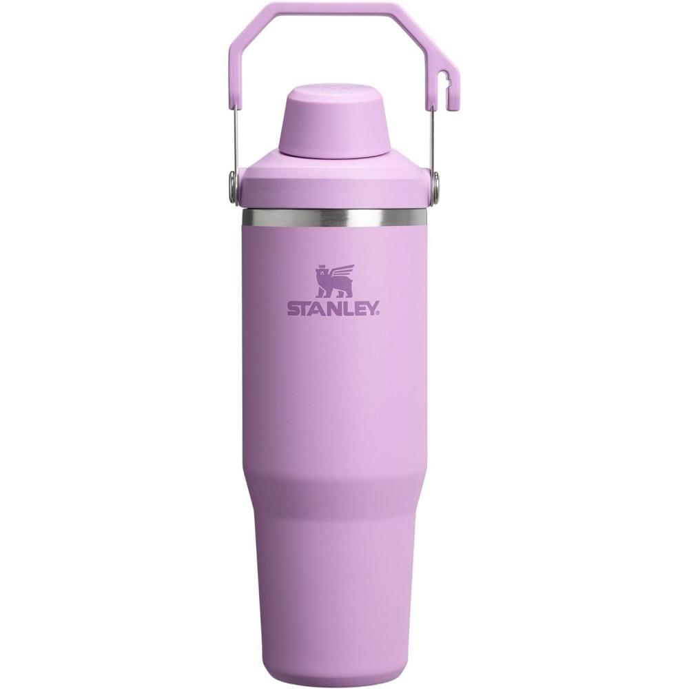 imageStanley IceFlow 20 Fast Flow Tumbler with Handle 40 oz Twist On Angled Spout Lid Leakproof Water Bottle Insulated Stainless Steel BPAFree Black 20Lilac
