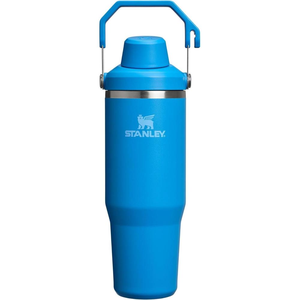 imageStanley IceFlow 20 Fast Flow Tumbler with Handle 40 oz  Twist On Angled Spout Lid  Leakproof Water Bottle  Insulated Stainless Steel  BPAFree  Black 20Azure