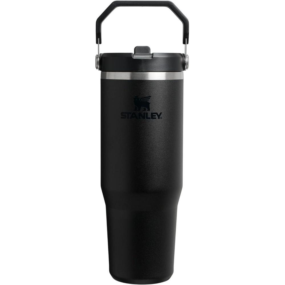 imageStanley IceFlow 20 Flip Straw Tumbler with Handle 30 oz  Twist On Lid and Flip Up Straw  Leak Resistant Water Bottle  Insulated Stainless Steel  BPAFree  Black 20