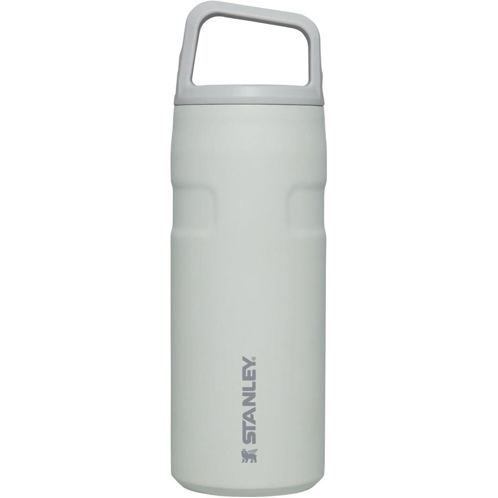 imageStanley IceFlow Cap and Carry Water Bottle  Wide Mouth Twist Lid  Lightweight ampamp Leakproof for Travel ampamp Sports  Insulated Stainless Steel  BPAFreeFog Glimmer