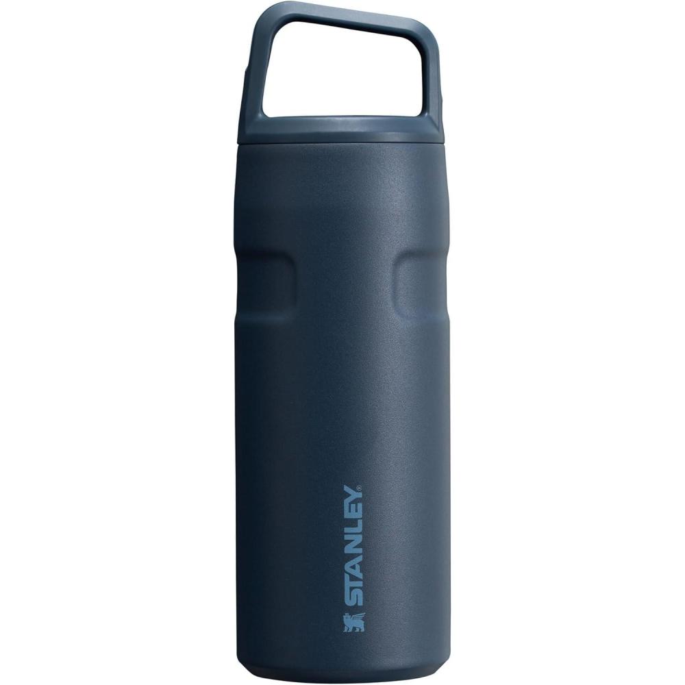 imageStanley IceFlow Cap and Carry Water Bottle Wide Mouth Twist Lid Lightweight ampamp Leakproof for Travel ampamp Sports Insulated Stainless Steel BPAFreeNavy