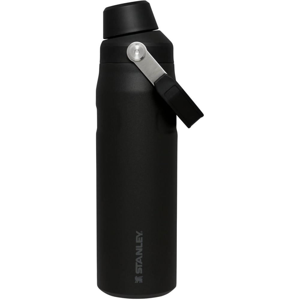 imageStanley IceFlow Fast Flow Water Bottle  Angled Spout Lid  Lightweight ampamp Leakproof for Travel ampamp Sports  Insulated Stainless Steel  BPAFreeBlack