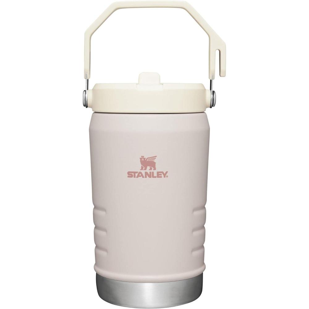 imageStanley IceFlow Flip Straw Jug with Handle 40 oz Twist On Lid and Flip Up Straw  Leak Resistant for Travel and Sports  Insulated Stainless Steel  BPAFree  LilacRose Quartz