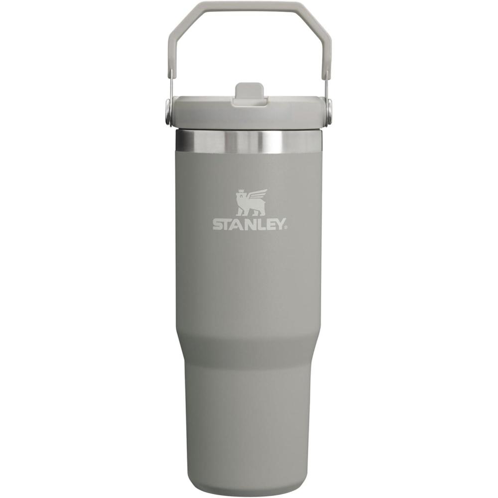 imageStanley IceFlow Flip Straw Tumbler with Handle 30 oz  Twist On Lid and Flip Up Straw  Leak Resistant Water Bottle  Insulated Stainless Steel BPAFree  Ash