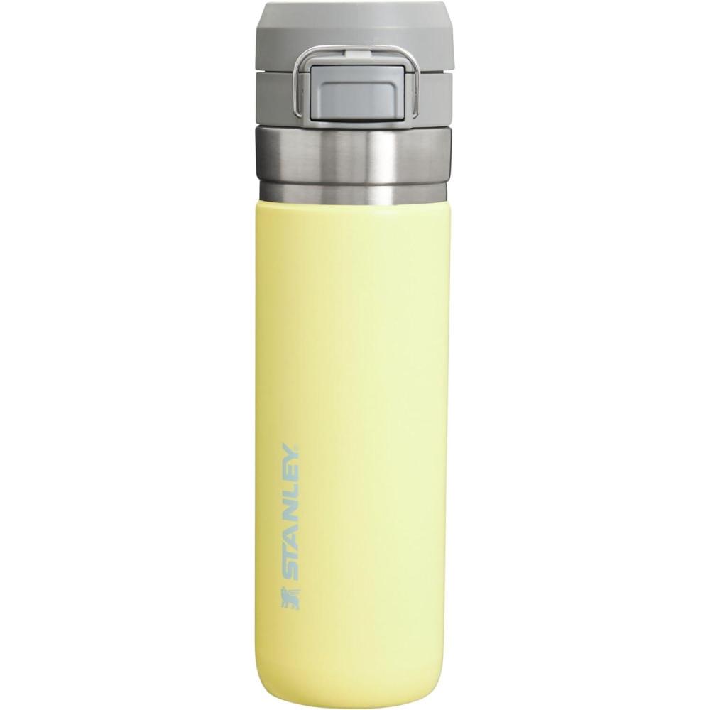 imageStanley Quick Flip GO Water Bottle 24 oz Push Button Lid Leakproof and Packable for Travel and Sports Insulated Stainless Steel BPAFree AzurePomelo