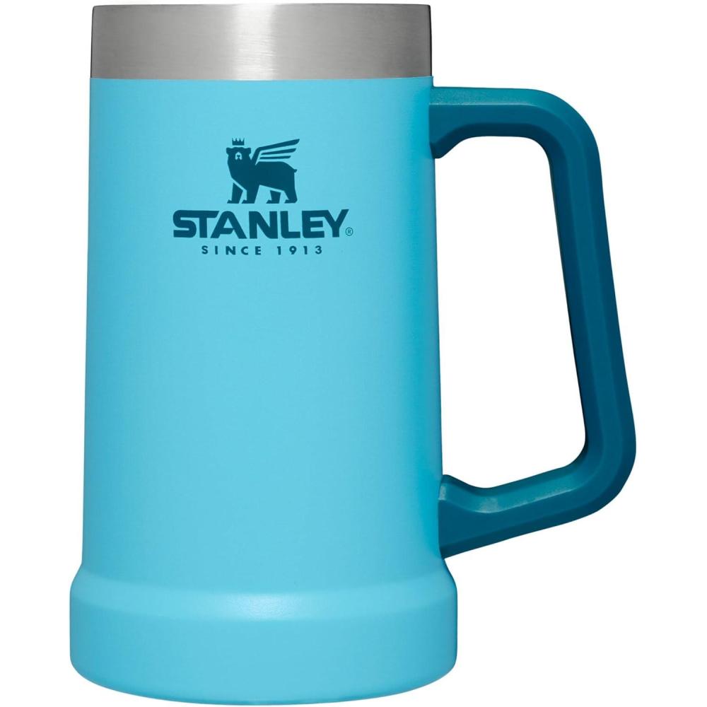 imageStanley StayChill Beer Stein 24 oz  Heavy Duty Big Grip Handle  Beer Tumbler Drink Cup Holds 2 Cans  Insulated Stainless Steel Party Mug  BPAFreePool