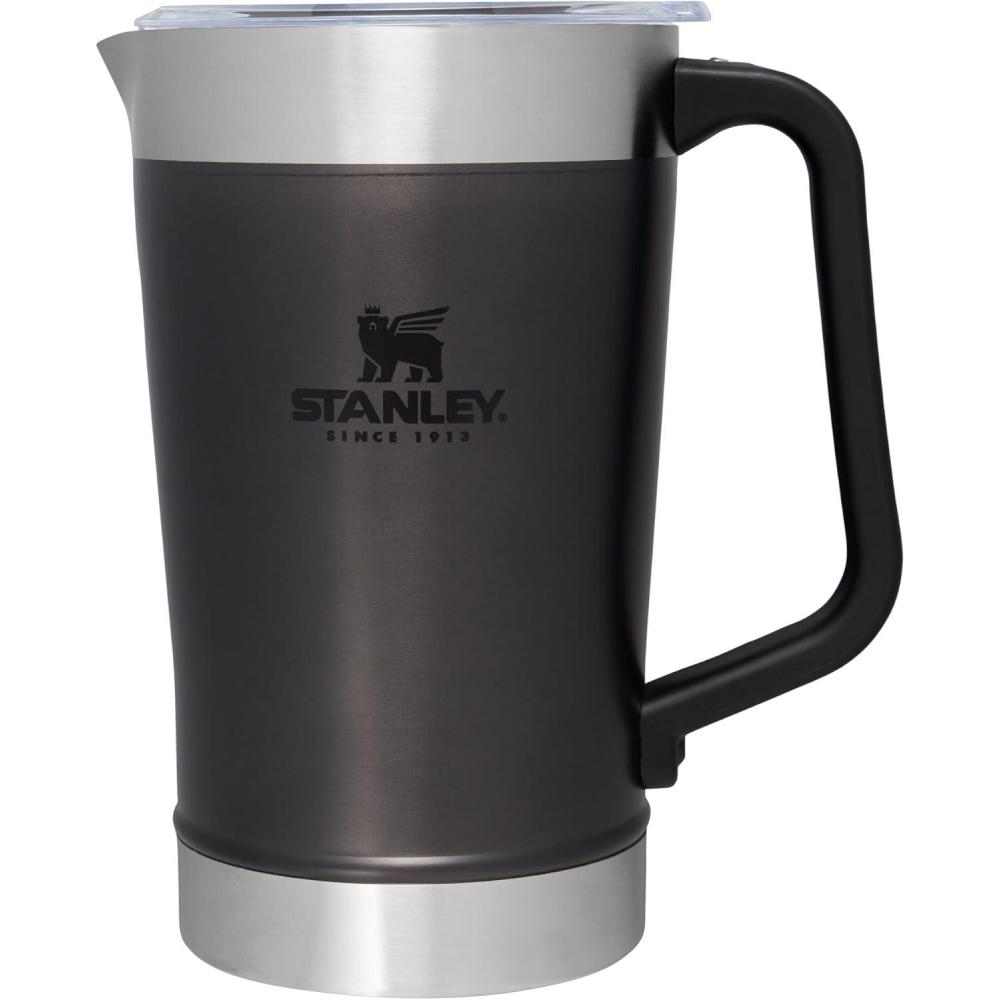 imageStanley StayChill Pitcher 64 oz  Cold Water Beer and Drink Pitcher with Lid  Large Capacity Durable Beverage Container with Handle  Insulated Stainless Steel  BPAFreeCharcoal Glow
