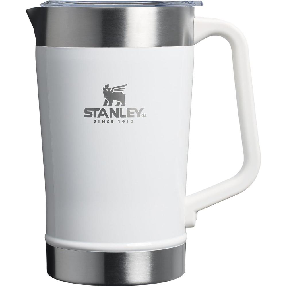 imageStanley StayChill Pitcher 64 oz  Cold Water Beer and Drink Pitcher with Lid  Large Capacity Durable Beverage Container with Handle  Insulated Stainless Steel  BPAFreeFrost Gloss