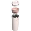 STANLEY Cafe To Go Travel Mug 20 oz | Leakproof Two-Part Drink Through Lid | Tumbler Cup for Coffee, Tea and Drinks | Insulated Stainless Steel Coffee Mug | BPA-Free | Rose Quartz(Rose Quartz)