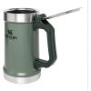 STANLEY Classic Bottle Opener Beer Stein 24 oz | Flip Up Lid and Heavy Duty Handle with Built In Bottle Opener | Insulated Stainless Steel Beer Mug | BPA-Free | Hammertone Green