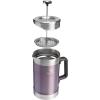 STANLEY Classic Stay-Hot French Press Coffee Maker 48 oz | 5 Minute Brew, 4 Hours Hot | Mesh Filter for Coffee Grounds | Insulated Stainless Steel French Press | BPA-Free | Hammertone Green(Wisteria Shine)