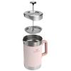 STANLEY Classic Stay-Hot French Press Coffee Maker 48 oz | 5 Minute Brew, 4 Hours Hot | Mesh Filter for Coffee Grounds | Insulated Stainless Steel French Press | BPA-Free | Hammertone Green(Rose Quartz)