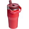 STANLEY IceFlow 2.0 Flip Straw Tumbler with Handle 30 oz | Twist On Lid and Flip Up Straw | Leak Resistant Water Bottle | Insulated Stainless Steel | BPA-Free | Hydrangea(Chili Red)