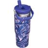 STANLEY IceFlow 2.0 Flip Straw Tumbler with Handle 30 oz | Twist On Lid and Flip Up Straw | Leak Resistant Water Bottle | Insulated Stainless Steel | BPA-Free | Hydrangea(Iris Swirl)