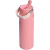 STANLEY IceFlow Flip Straw 2.0 Water Bottle 24 OZ | Built-In Straw with Larger Opening | Lightweight & Leak-Resistant | Insulated Stainless Steel | BPA-Free | Black 2.0(Pink Mesa)