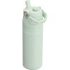 STANLEY IceFlow Flip Straw 2.0 Water Bottle 24 OZ | Built-In Straw with Larger Opening | Lightweight & Leak-Resistant | Insulated Stainless Steel | BPA-Free | Black 2.0(Mist)