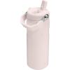 STANLEY IceFlow Flip Straw 2.0 Water Bottle 24 OZ | Built-In Straw with Larger Opening | Lightweight & Leak-Resistant | Insulated Stainless Steel | BPA-Free | Black 2.0(Rose Quartz)