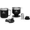 STANLEY Perfect Brew Pour Over Set | 12 oz Camp Mug with Lid Included | Drip Coffee Maker with Reusable Filter | Insulated Stainless Steel | BPA-Free | Hammertone Green(Matte Black)