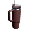 STANLEY Quencher H2.0 Tumbler with Handle and Straw 30 oz | Flowstate 3-Position Lid | Cup Holder Compatible for Travel | Insulated Stainless Steel Cup | BPA-Free | Rose Quartz 2.0(Mahogany Gloss)