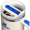 STANLEY Quencher H2.0 Tumbler with Handle and Straw 30 oz | Flowstate 3-Position Lid | Cup Holder Compatible for Travel | Insulated Stainless Steel Cup | BPA-Free | Rose Quartz 2.0(Oasis Cream Royal)