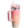 STANLEY Quencher H2.0 Tumbler with Handle and Straw 30 oz | Flowstate 3-Position Lid | Cup Holder Compatible for Travel | Insulated Stainless Steel Cup | BPA-Free | Rose Quartz 2.0(Pink Mesa Sunset)