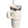 STANLEY Quencher H2.0 Tumbler with Handle and Straw 30 oz | Flowstate 3-Position Lid | Cup Holder Compatible for Travel | Insulated Stainless Steel Cup | BPA-Free | Rose Petal Shimmer(Fluted Cream Gloss)