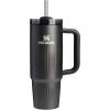 STANLEY Quencher H2.0 Tumbler with Handle and Straw 30 oz | Flowstate 3-Position Lid | Cup Holder Compatible for Travel | Insulated Stainless Steel Cup | BPA-Free | Rose Petal Shimmer(Fluted Black)