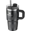 STANLEY Quencher H2.0 Tumbler with Handle and Straw 30 oz | Flowstate 3-Position Lid | Cup Holder Compatible for Travel | Insulated Stainless Steel Cup | BPA-Free | Rose Petal Shimmer(Fluted Black)