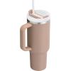 STANLEY Quencher H2.0 Tumbler with Handle and Straw 30 oz | Flowstate 3-Position Lid | Cup Holder Compatible for Travel | Insulated Stainless Steel Cup | BPA-Free | Rose Quartz 2.0(Almond Rose)