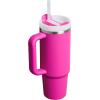 STANLEY Quencher H2.0 Tumbler with Handle and Straw 30 oz | Flowstate 3-Position Lid | Cup Holder Compatible for Travel | Insulated Stainless Steel Cup | BPA-Free | Rose Quartz 2.0(Violet Blossom)